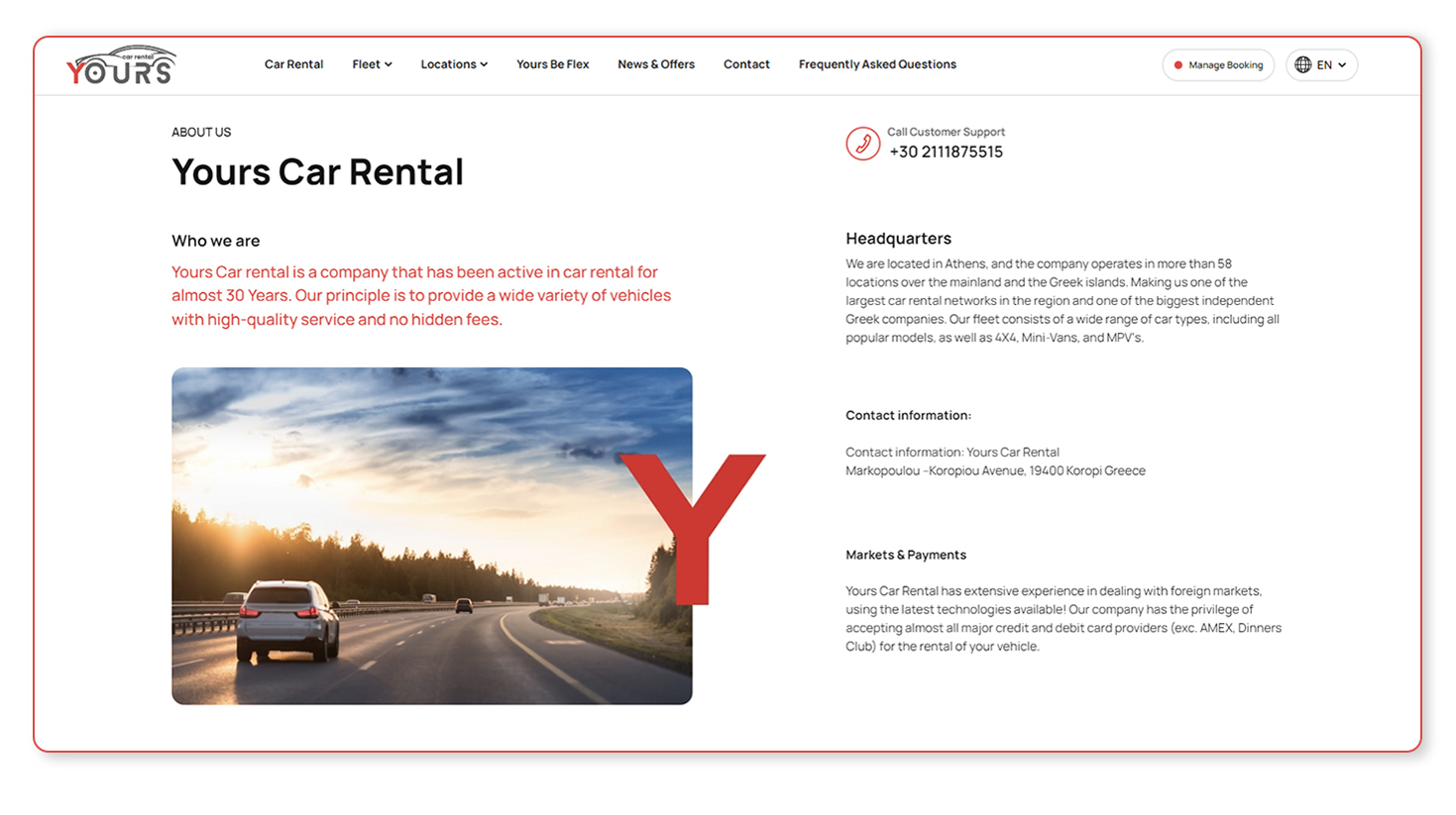 Learn about the company CAR RENTAL WEBSITE