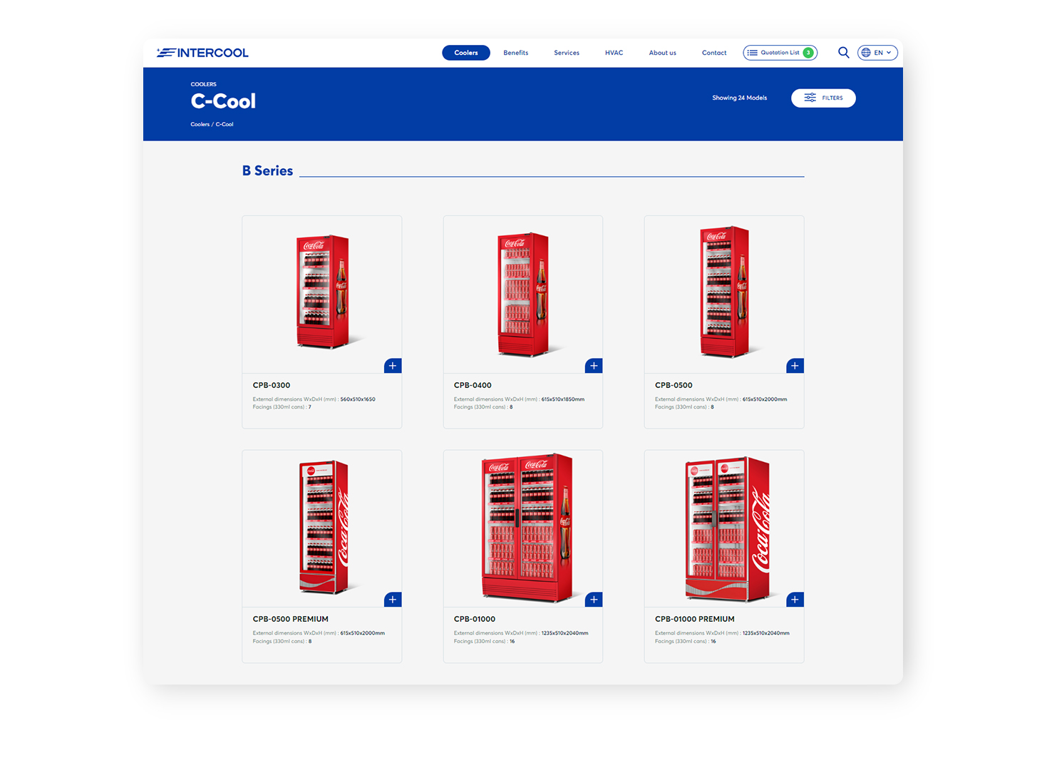 Graphic display of the B Series C Cool WEB DESIGN AND DEVELOPMENT