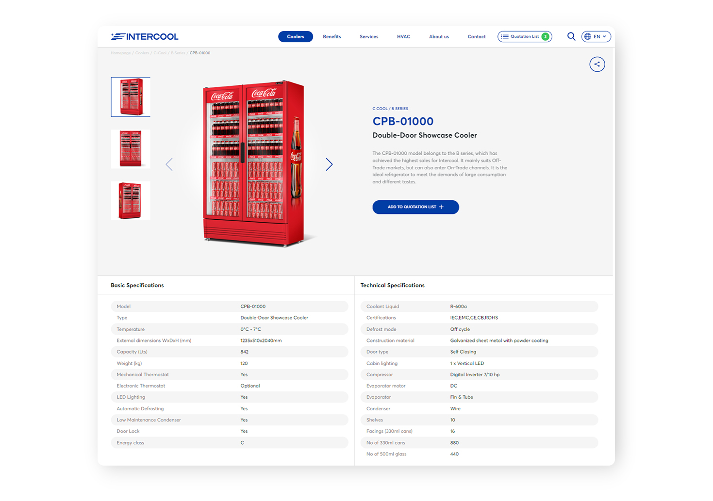 The inner page of each product WEB DESIGN AND DEVELOPMENT